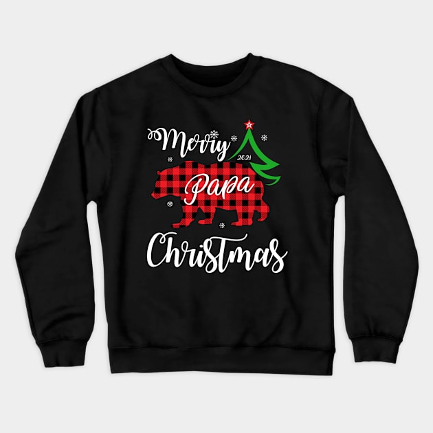 Merry Christmas , Christmas Matching, Family Bear , Christmas Holiday, Buffalo Plaid Christmas Crewneck Sweatshirt by admeral